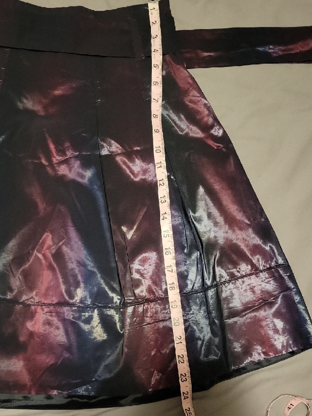Express Deep Plum A-Line Skirt W/ Black Sheen - Picture 6 of 10